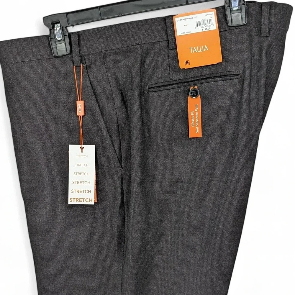 Tallia Mens Classic-Fit Suit Pants‎ 44Wx30L Wine E101478